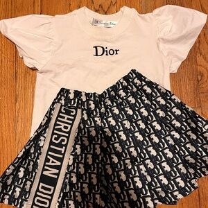 Dark Blue and white Christian Dior Skirt set